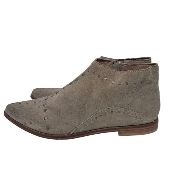 Free People Aquarian Studded Leather Distressing Suede Ankle Boots Taupe Size 6 - Picture 17 of 17